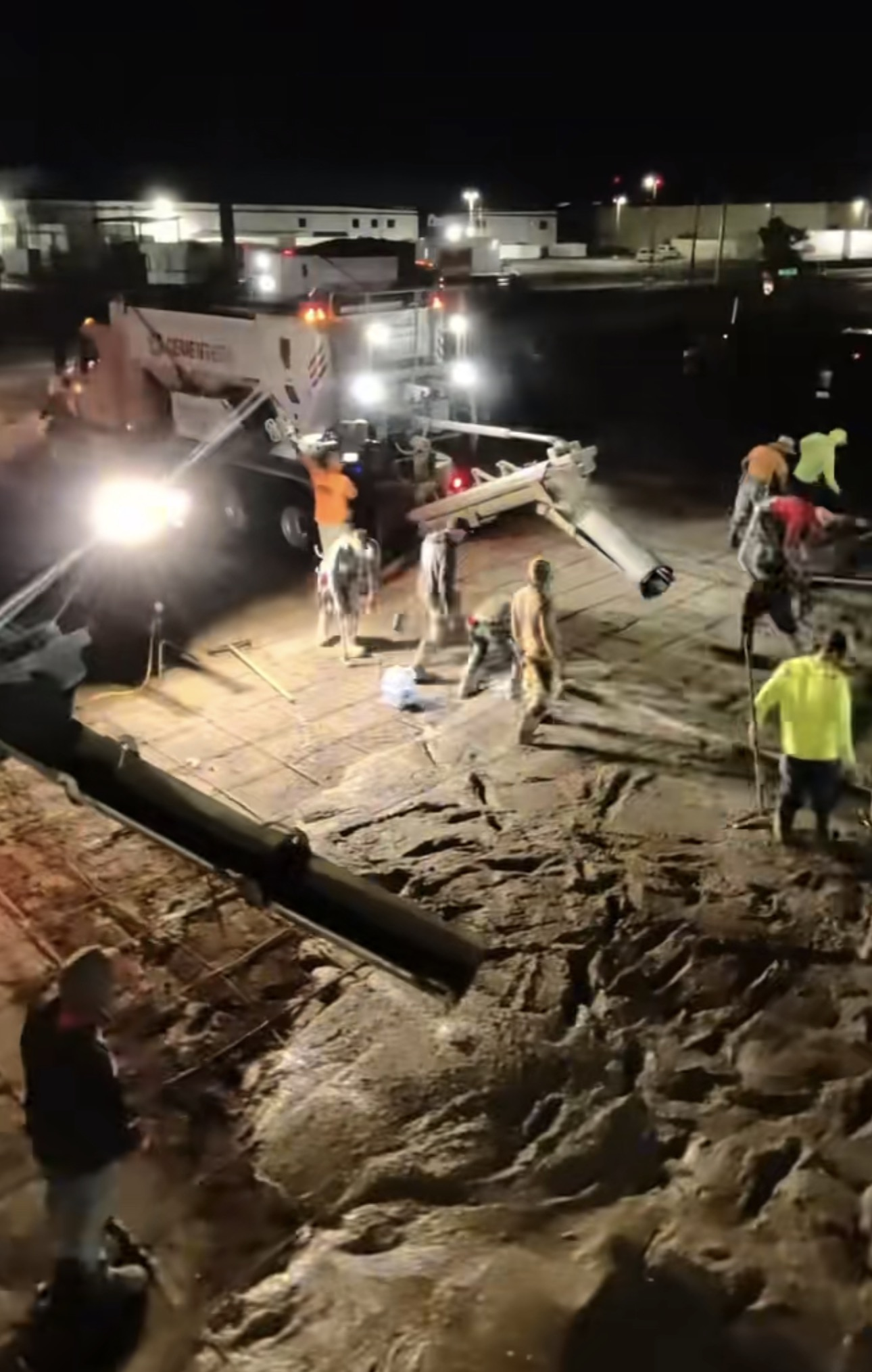 CG Concrete crew on a large night pour